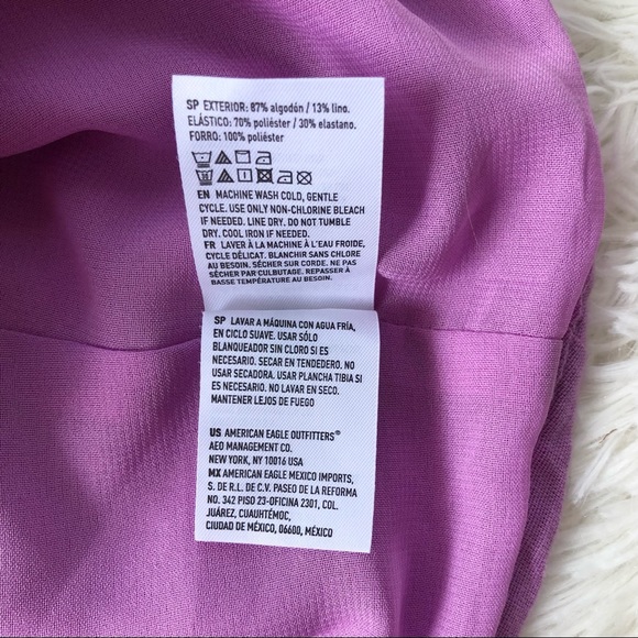 AMERICAN EAGLE • Square Neck Button Front Lilac Long Sleeve Peasant top - Small - Picture 13 of 16